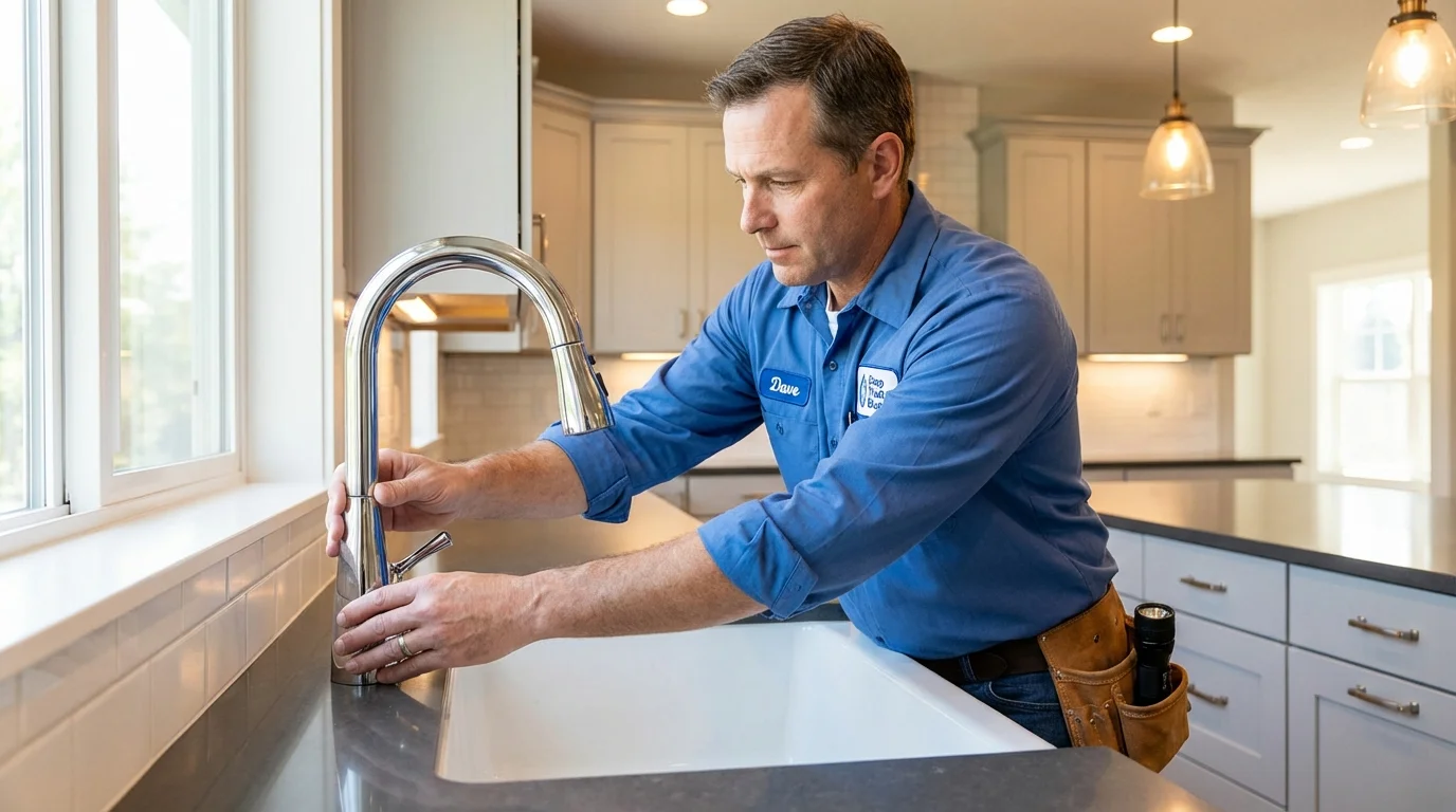 Kitchen faucet installation by Johns Plumbing LLC in Paxton